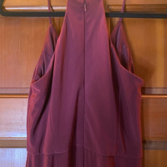 Draper V-neck Maroon Bridesmaid’s Dress - Picture 2 of 6